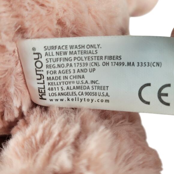 Kellytoy Pink Cat Plush 14" Stuffed Animal 2020 Satin Bow Shiny Nose Ears Feet - Picture 12 of 15